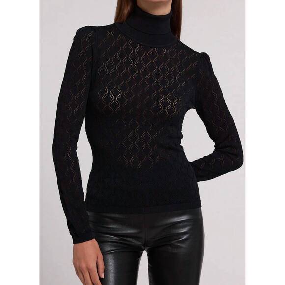 NEW GENERATION LOVE natasha pointelle sweater in black - Picture 1 of 6